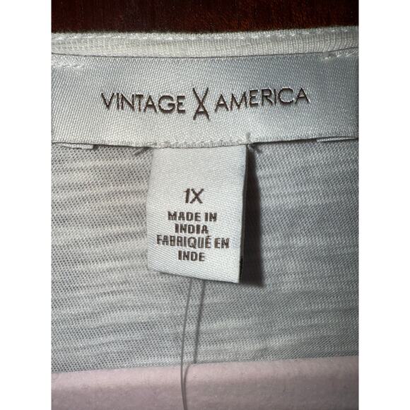 Vintage X America Plus Size 1X  Dressy top Womens off white embroidered NWT - Picture 4 of 5